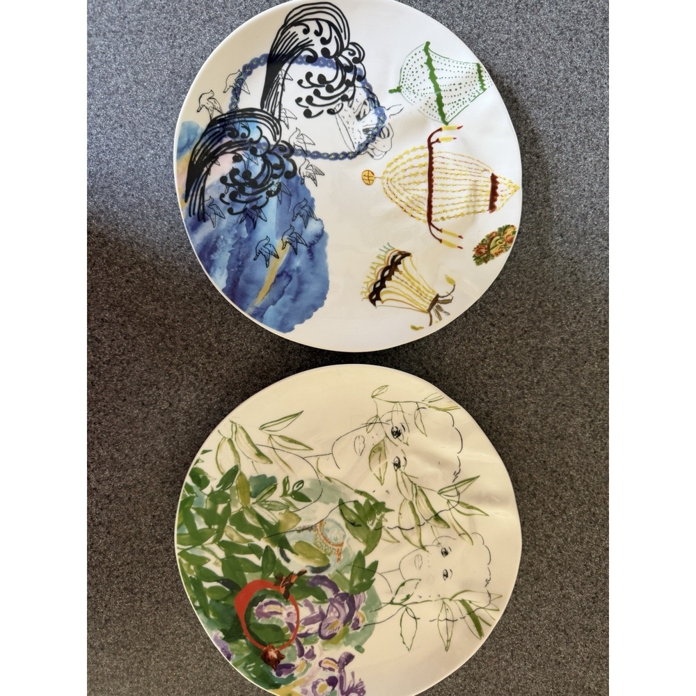 Anthropologie Rebekah Maysles Topography Salad Plates Set of 2 Discontinued